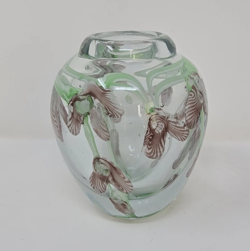 Vtg handblown glass cabinet vase lundberg studio “Daniel Salazar” style unmarked